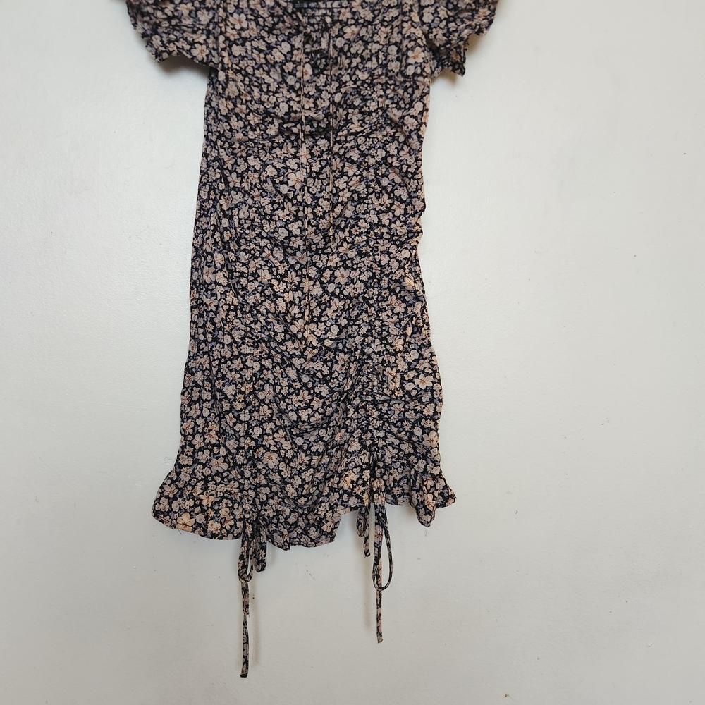 Floral Print Dress with Ruffle Hem